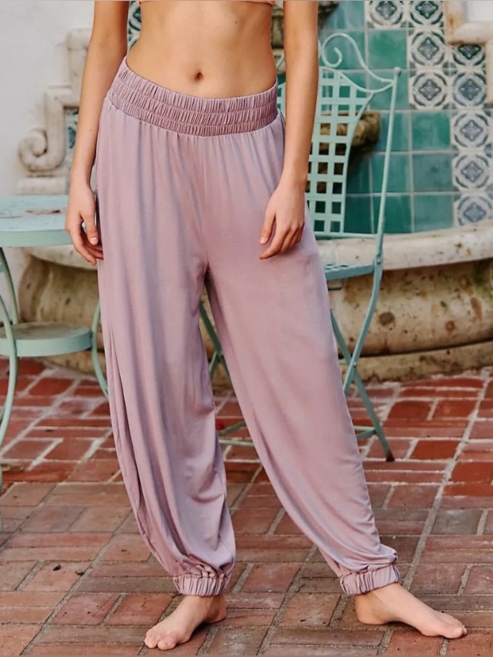 FP Free People Beach Ali Relaxed Slouchy Pants L Lilac Purple EUC